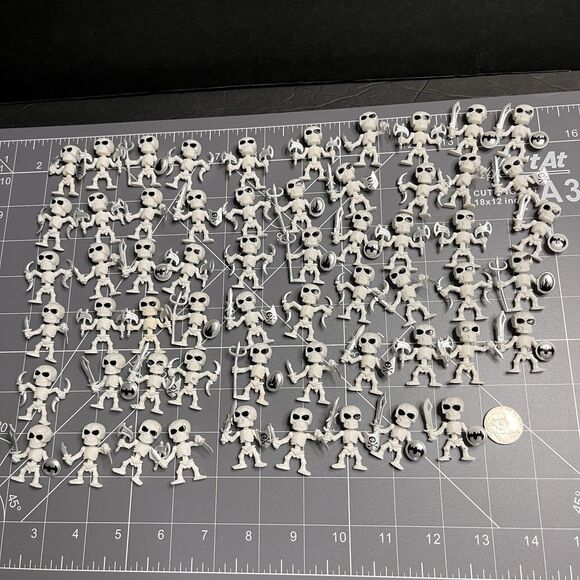59 Plastic Mini Skeleton Battling Sword Knives Cake Topper Decoration Halloween - Picture 1 of 8